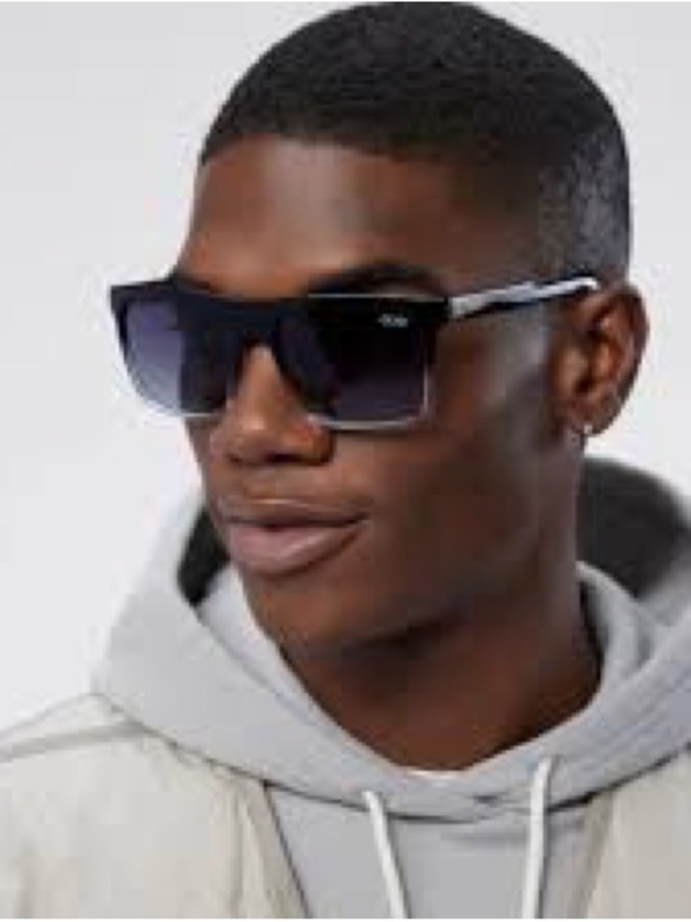 Quay Australia Black to Clear Gradient Square Sunglasses with Gray Lenses
